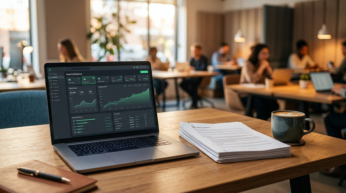 Job postings as B2B hiring signal intelligence on a laptop dashboard