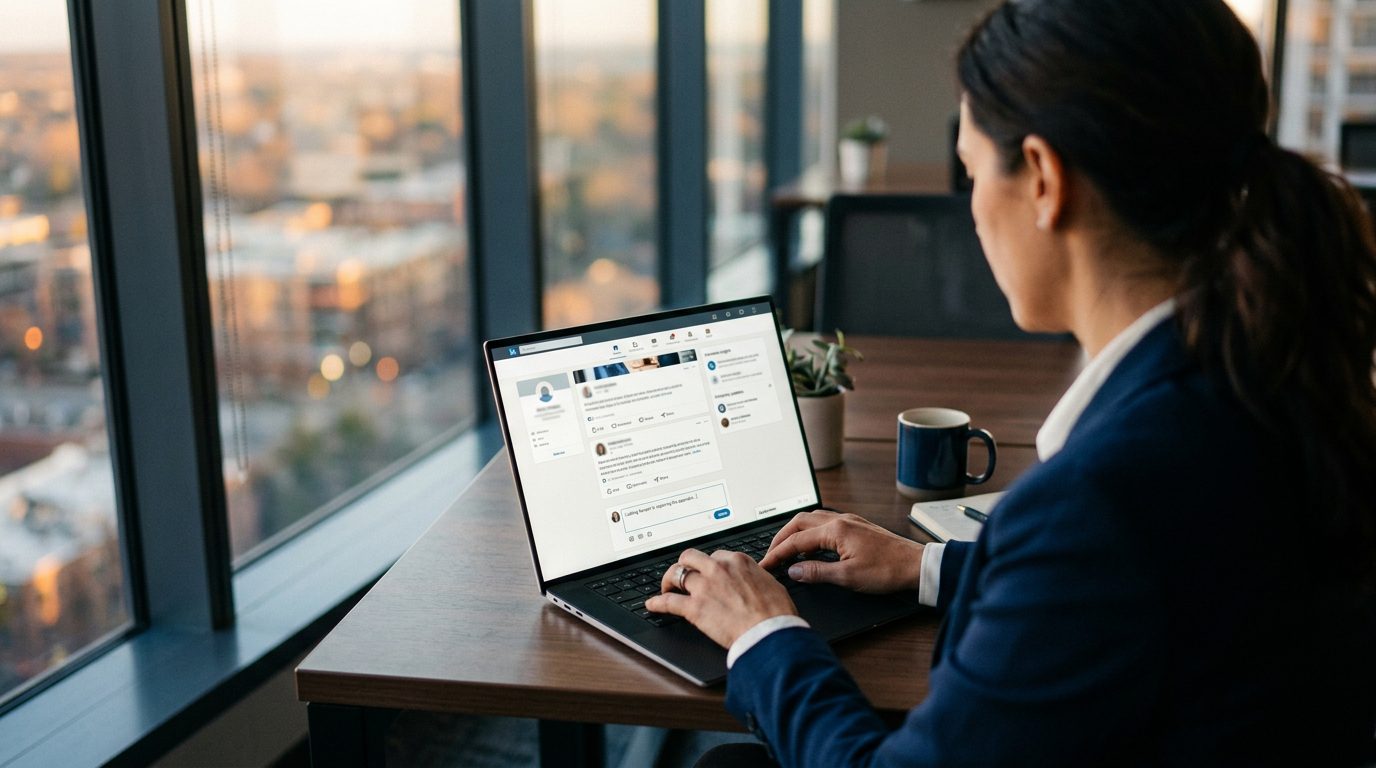 B2B marketer engaging in a LinkedIn comment conversation